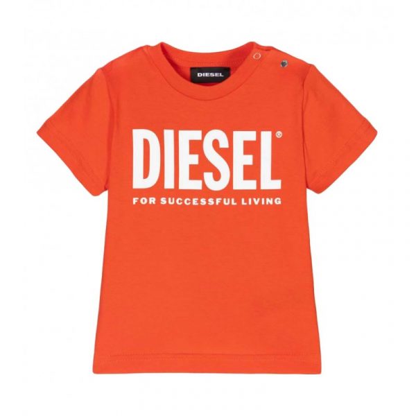 DIESEL BABY BOYS ORANGE COTTON LOGO T-SHIRT