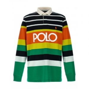 RALPH LAUREN MULTICOLOR LOGO STRIPED POLO