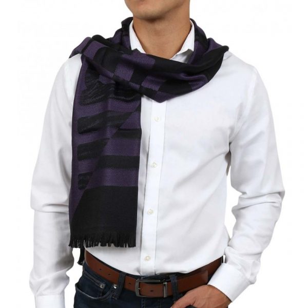 ROBERTO CAVALLI PURPLE SIGNATURE VOGUISH SCARF